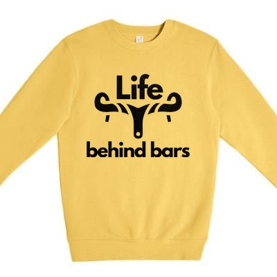 Life Behind Bars Vintage Retro Bicycle Biker Gift Premium Crewneck Sweatshirt