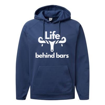 Life Behind Bars Vintage Retro Bicycle Biker Gift Performance Fleece Hoodie