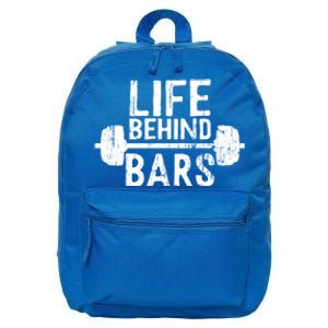 Life Behind Bars Weight Lifting Gym Workout Bodybuilding Gift 16 in Basic Backpack