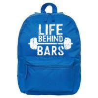 Life Behind Bars Weight Lifting Gym Workout Bodybuilding Gift 16 in Basic Backpack