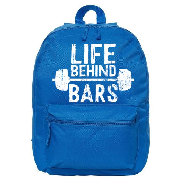 Life Behind Bars Weight Lifting Gym Workout Bodybuilding Gift 16 in Basic Backpack