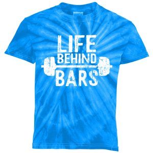 Life Behind Bars Weight Lifting Gym Workout Bodybuilding Gift Kids Tie-Dye T-Shirt