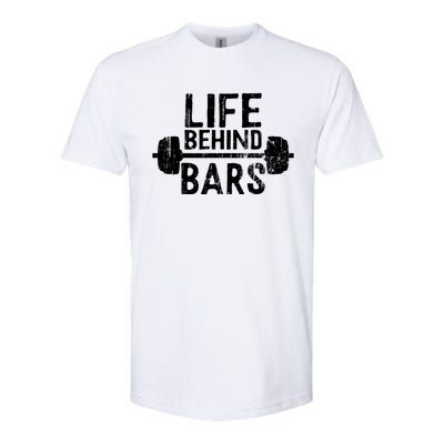 Life Behind Bars Weight Lifting Gym Workout Bodybuilding Gift Softstyle® CVC T-Shirt