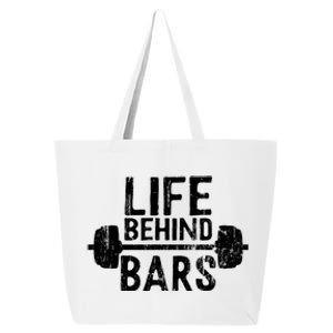 Life Behind Bars Weight Lifting Gym Workout Bodybuilding Gift 25L Jumbo Tote