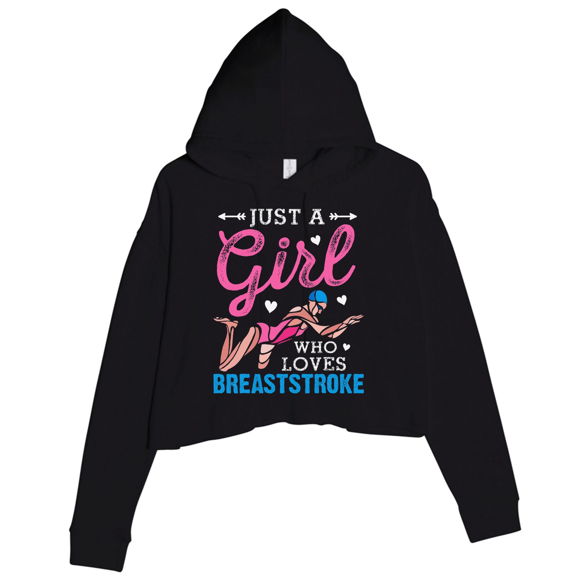 Loves Breaststroke Breaststroke Swimmer Crop Fleece Hoodie