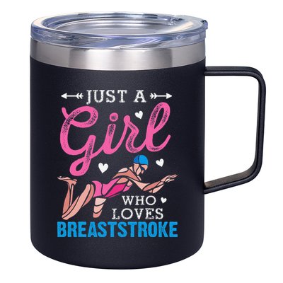 Loves Breaststroke Breaststroke Swimmer 12oz Stainless Steel Coffee Mug
