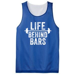 Life Behind Bars Weight Lifting Gym Workout Bodybuilding Gift Mesh Reversible Basketball Jersey Tank