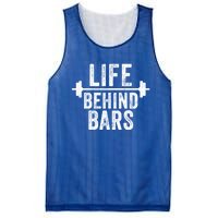 Life Behind Bars Weight Lifting Gym Workout Bodybuilding Gift Mesh Reversible Basketball Jersey Tank