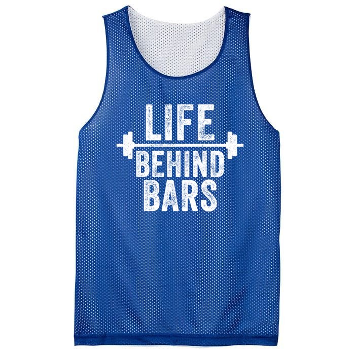 Life Behind Bars Weight Lifting Gym Workout Bodybuilding Gift Mesh Reversible Basketball Jersey Tank