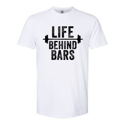 Life Behind Bars Weight Lifting Gym Workout Bodybuilding Gift Softstyle CVC T-Shirt