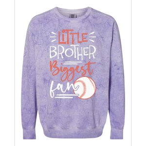 Little Brother Biggest Fan Baseball Season Colorblast Crewneck Sweatshirt