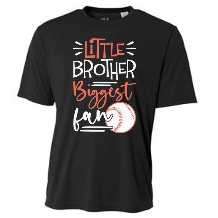 Little Brother Biggest Fan Baseball Season Cooling Performance Crew T-Shirt