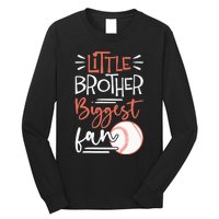 Little Brother Biggest Fan Baseball Season Long Sleeve Shirt