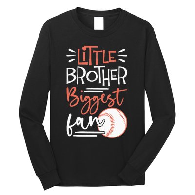 Little Brother Biggest Fan Baseball Season Long Sleeve Shirt