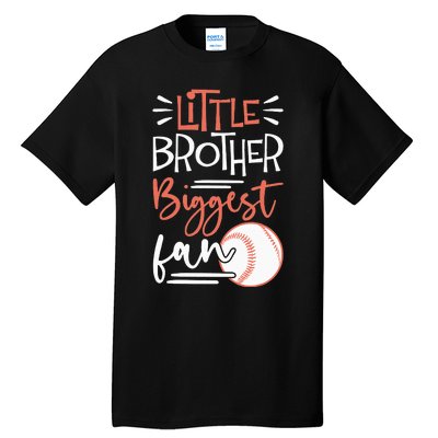 Little Brother Biggest Fan Baseball Season Tall T-Shirt