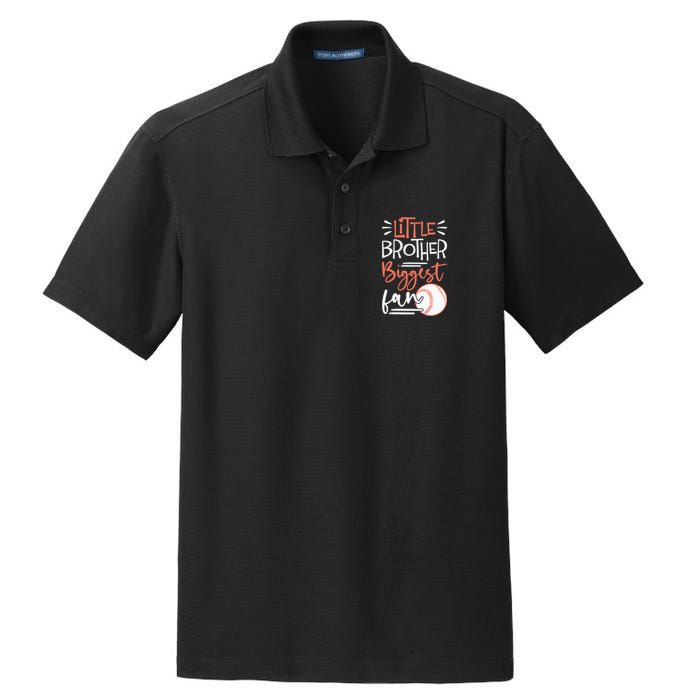 Little Brother Biggest Fan Baseball Season Dry Zone Grid Polo