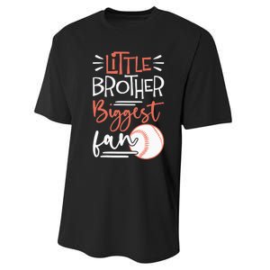 Little Brother Biggest Fan Baseball Season Performance Sprint T-Shirt