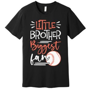 Little Brother Biggest Fan Baseball Season Premium T-Shirt