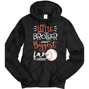 Little Brother Biggest Fan Baseball Season Tie Dye Hoodie