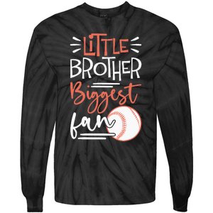 Little Brother Biggest Fan Baseball Season Tie-Dye Long Sleeve Shirt