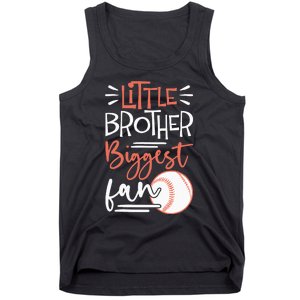 Little Brother Biggest Fan Baseball Season Tank Top