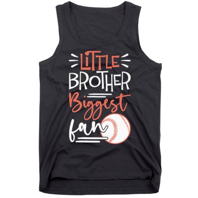 Little Brother Biggest Fan Baseball Season Tank Top