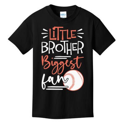 Little Brother Biggest Fan Baseball Season Kids T-Shirt