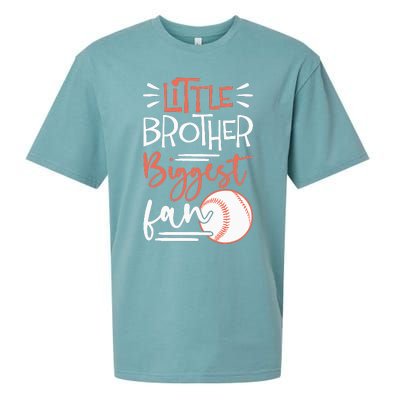 Little Brother Biggest Fan Baseball Season Sueded Cloud Jersey T-Shirt