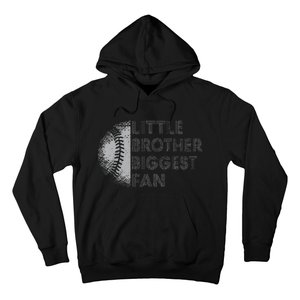 Little Brother Biggest Fan Baseball Season Gift Hoodie