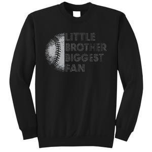 Little Brother Biggest Fan Baseball Season Gift Sweatshirt