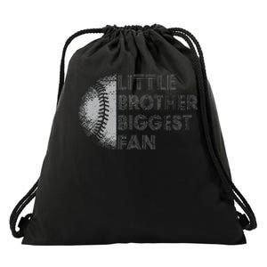 Little Brother Biggest Fan Baseball Season Gift Drawstring Bag