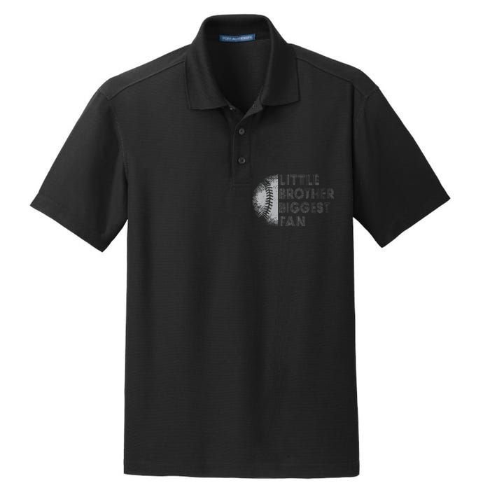 Little Brother Biggest Fan Baseball Season Gift Dry Zone Grid Polo