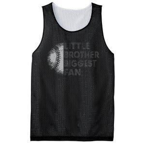 Little Brother Biggest Fan Baseball Season Gift Mesh Reversible Basketball Jersey Tank