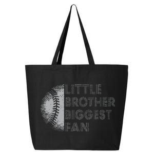 Little Brother Biggest Fan Baseball Season Gift 25L Jumbo Tote