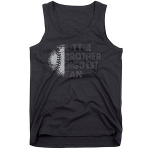 Little Brother Biggest Fan Baseball Season Gift Tank Top