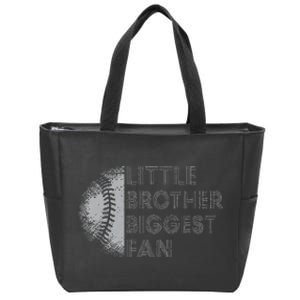 Little Brother Biggest Fan Baseball Season Gift Zip Tote Bag