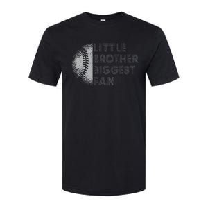 Little Brother Biggest Fan Baseball Season Gift Softstyle CVC T-Shirt