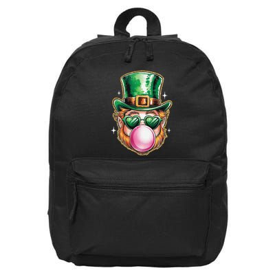 Leprechaun Blowing Bubble Funny St PatrickS Day 16 in Basic Backpack