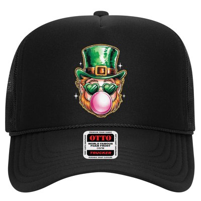Leprechaun Blowing Bubble Funny St PatrickS Day Trucker Hat