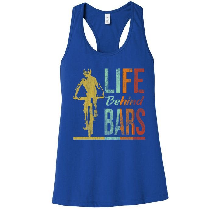 Life Behind Bars Funny Mountain Bike Mtb Gift Women's Racerback Tank