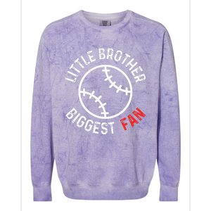 Little Brother Biggest Fan Baseball Season Colorblast Crewneck Sweatshirt