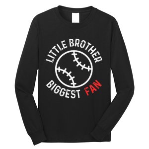 Little Brother Biggest Fan Baseball Season Long Sleeve Shirt