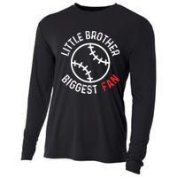 Little Brother Biggest Fan Baseball Season Cooling Performance Long Sleeve Crew