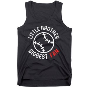 Little Brother Biggest Fan Baseball Season Tank Top