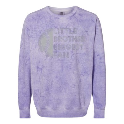 Little Brother Biggest Fan Baseball Season Gift For Colorblast Crewneck Sweatshirt