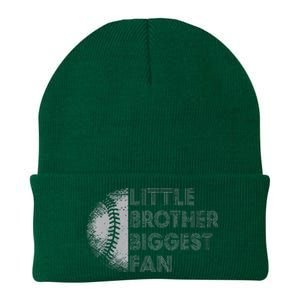 Little Brother Biggest Fan Baseball Season Gift For Knit Cap Winter Beanie