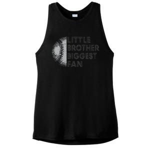 Little Brother Biggest Fan Baseball Season Gift For Ladies PosiCharge Tri-Blend Wicking Tank