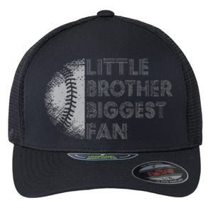 Little Brother Biggest Fan Baseball Season Gift For Flexfit Unipanel Trucker Cap