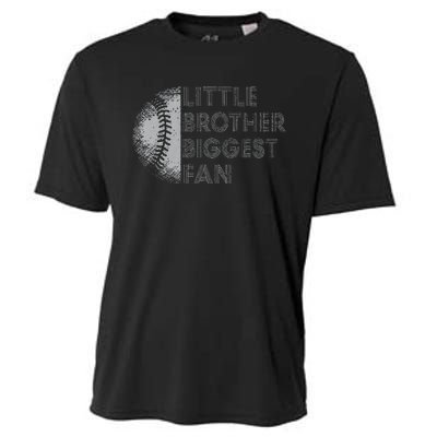 Little Brother Biggest Fan Baseball Season Gift For Cooling Performance Crew T-Shirt