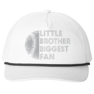 Little Brother Biggest Fan Baseball Season Gift For Snapback Five-Panel Rope Hat